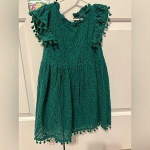 Charming Green Lace Kids Dress
